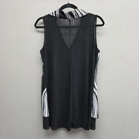 Violet Ruby Shirt Womens Large Sheer Sleeveless Tunic Top Vest Button Black - Picture 6 of 11